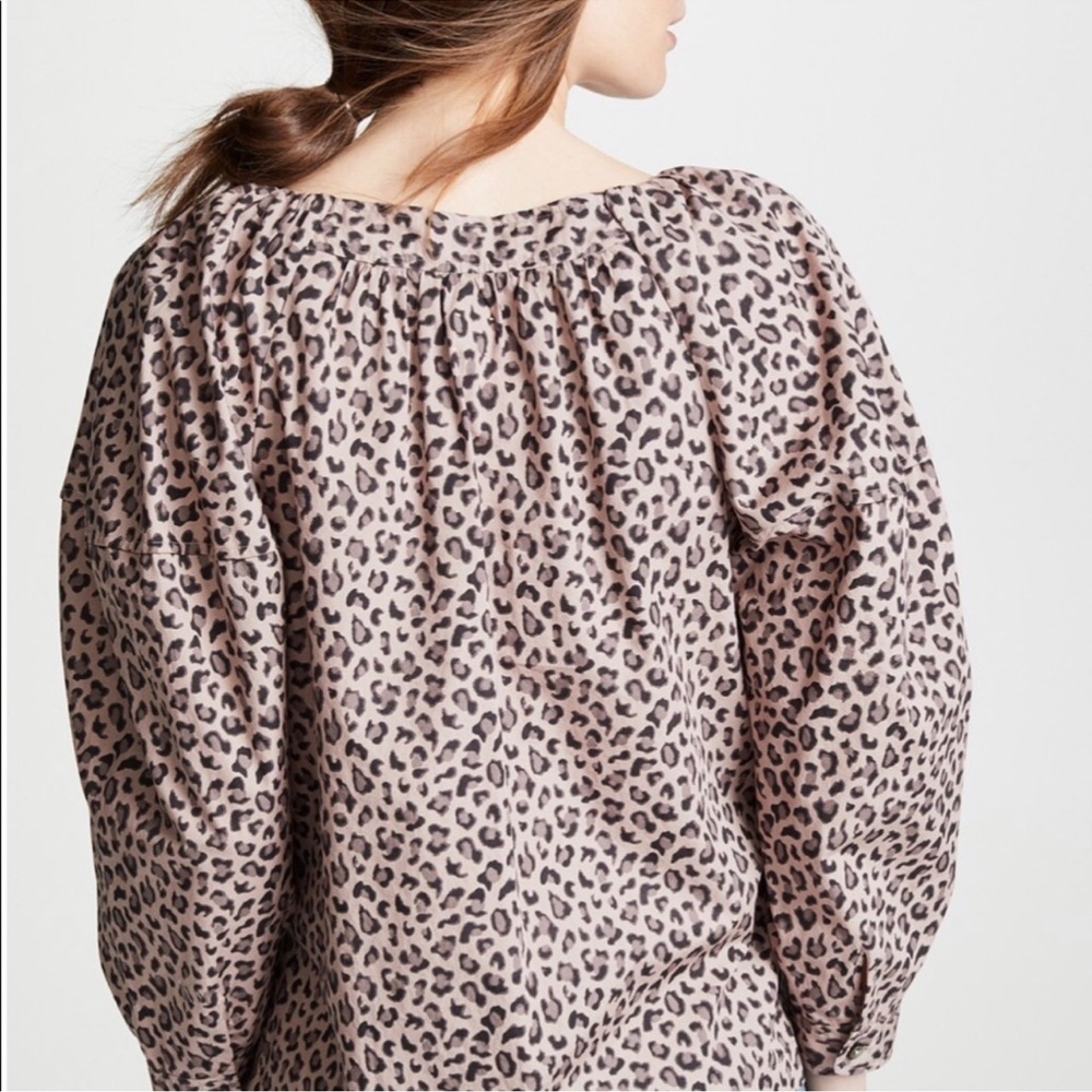 La Vie Rebecca Taylor Ocelot poplin top Size Small - Picture 4 of 17